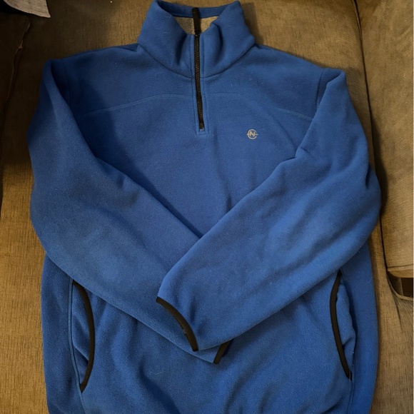 Blue Fleece Pullover with Black Trim - Picture 1 of 10